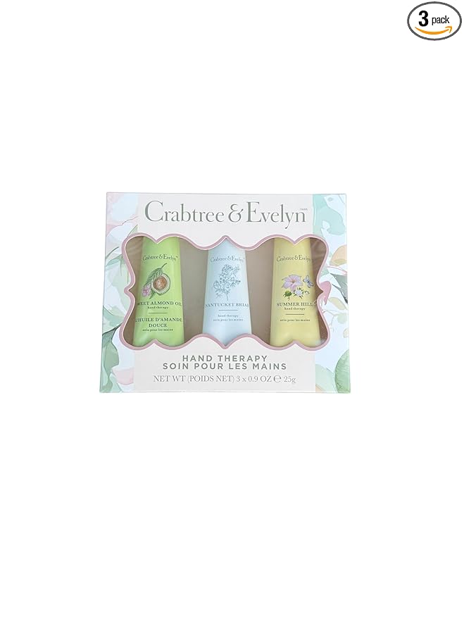 Crabtree & Evelyn Luxury Hand Therapy Collection (Sweet Almond Oil, Nantucket Briar, Summer Hill)