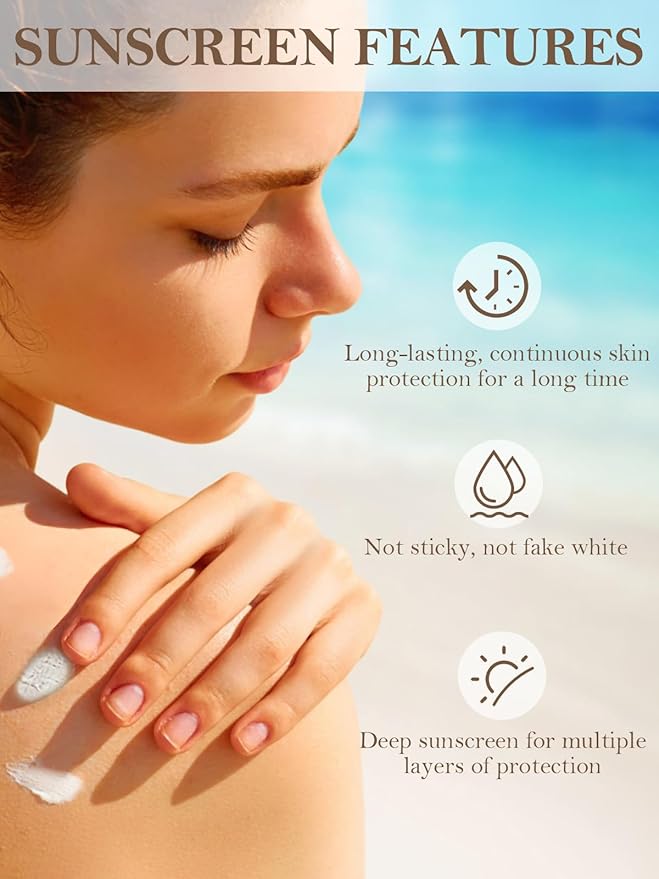 Beef Tallow Sunscreen for Face, Natural Reef Safe Sunblock for Face Body, Non Greasy Clean Travel Sun Screen Sunblock for Sunmmer Beach Outdoor Travel, 2.46 OZ