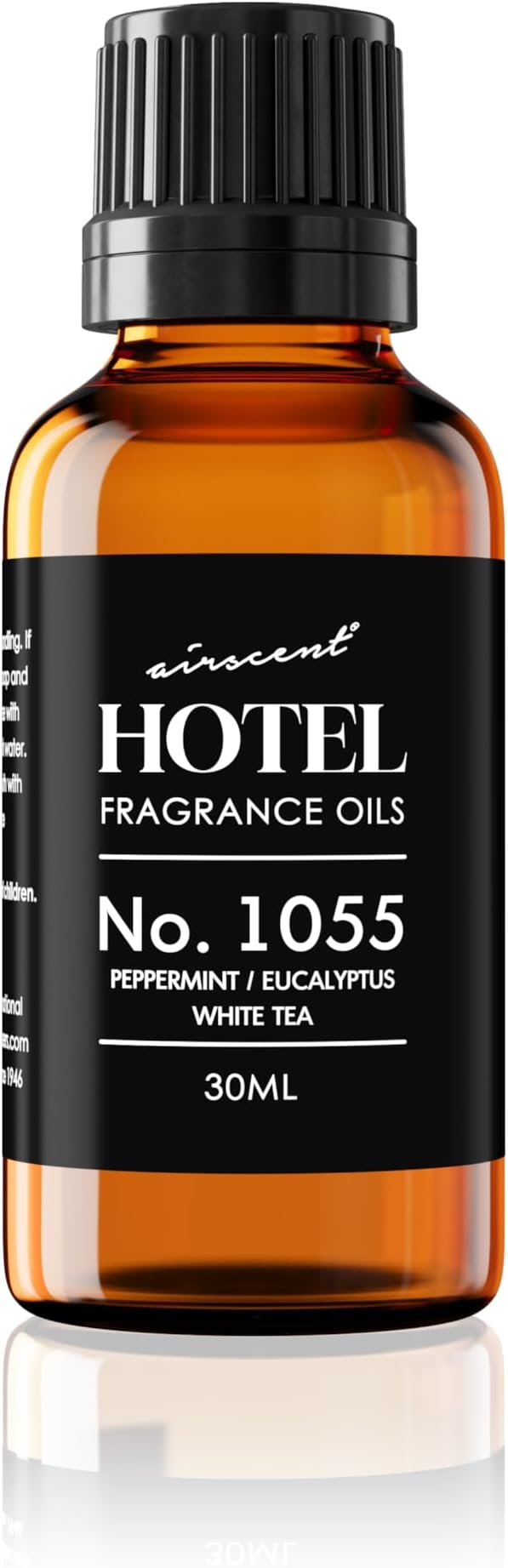 AirScent Hotel Diffuser Oil No. 1055 - Peppermint Eucalyptus White Tea - Premium Fragrance Oil for Ultrasonic and Waterless Diffusers and Crafting - 30 mL, 1 fl oz Glass Dropper Bottle