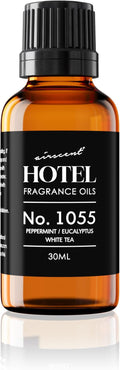 AirScent Hotel Diffuser Oil No. 1055 - Peppermint Eucalyptus White Tea - Premium Fragrance Oil for Ultrasonic and Waterless Diffusers and Crafting - 30 mL, 1 fl oz Glass Dropper Bottle