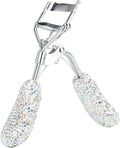 Bling Rhinestone Eyelash Curlers Stainless Steel Natural and Long Lasting Eyelash Fit for All Eye Shape Curved Lash Curler (AB Color)
