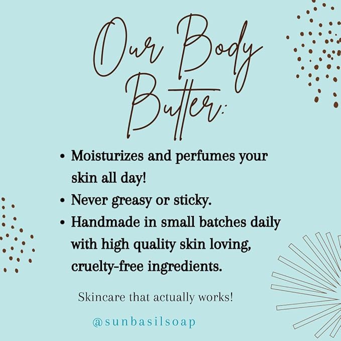 Sunbasil Soap Pink Cotton Candy Whipped Body Butter Lotion. Sweet Skin Cream. Summer Moisturizer. Gift for Her
