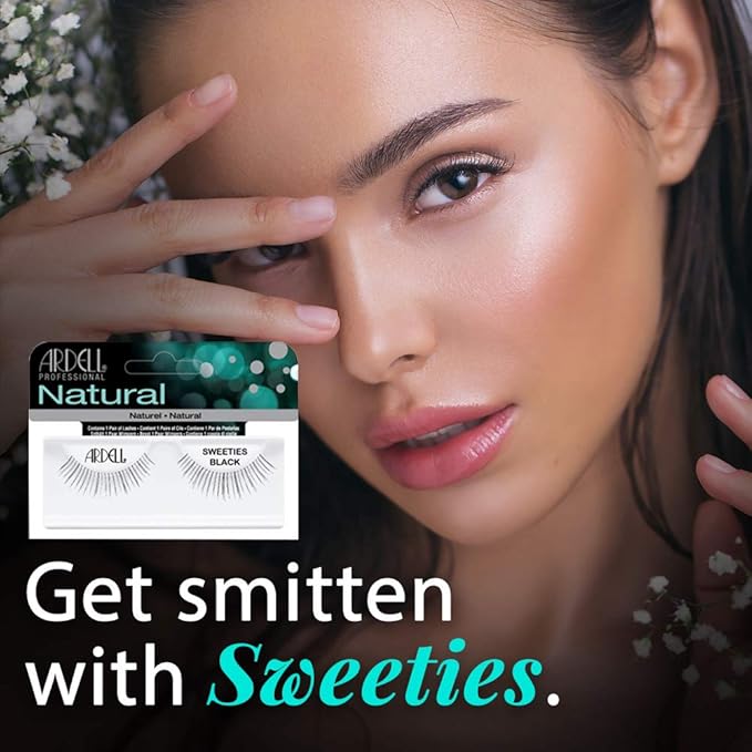 Ardell Sweeties - Black, Natural Look False Eyelashes, Soft and Comfortable, Reusable Strip Lashes for Everyday Wear, 4 Pack