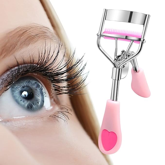 Pinkiou Eyelash Curler Stainless Steel with Brush Mascara Muffle False Eyelashes Accessory Best Professional Tool for Lashes Curls
