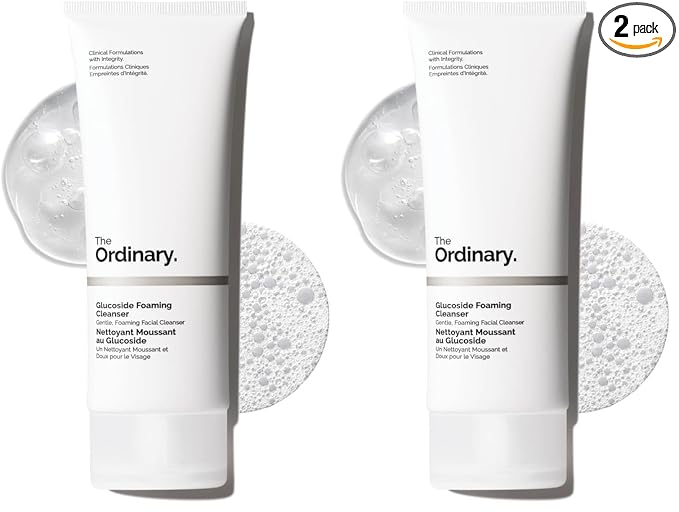 The Ordinary Glucoside Foaming Cleanser,Gentle Foaming Face Wash for All Skin Types Including Sensitive Skin,5.1 Fl Oz,(Pack of 2)