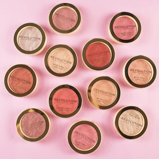 Revolution, Blusher Reloaded, Pressed Powder Face Blusher, Highly Pigmented & Long Lasting Formula, Pink Lady, 0.26 oz