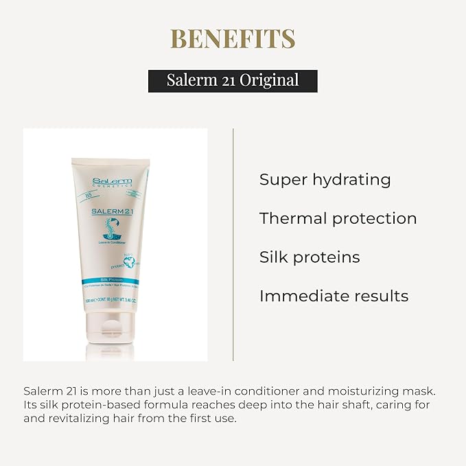 SALERM - Instant Hair Conditioner 21 Silk Protein - 100 ml - Leave-In or Rinse-Out Conditioner - with Silk Proteins - Heat Protector and Hydrating