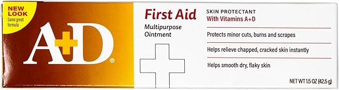 A+D First Aid Ointment, Multipurpose Dry Skin Moisturizer and Skin Protectant, 1.5 Oz (Pack of 3)