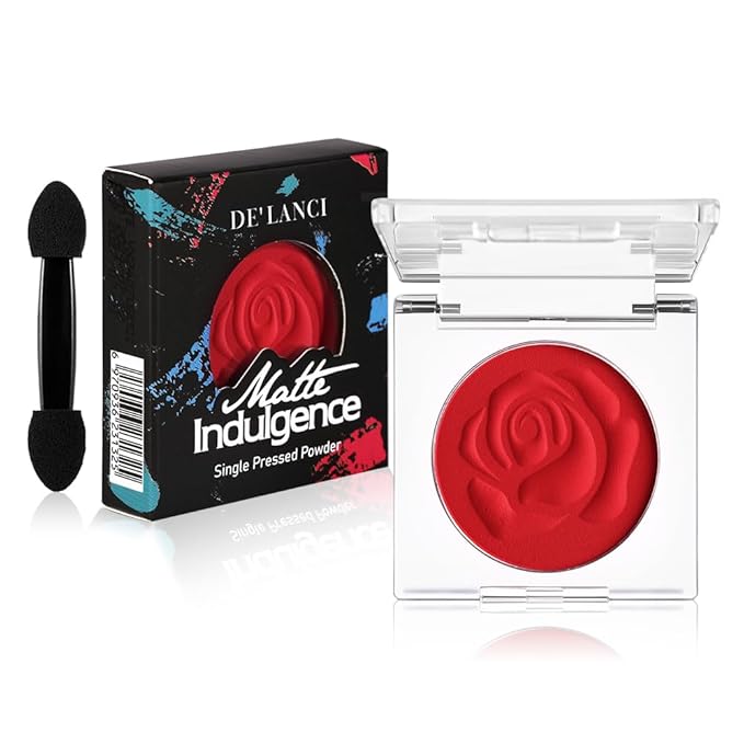 True Red Matte Eyeshadow - Single Bold Gothic Red, High-Pigment, Long-Lasting, Waterproof, Vegan Smokey Eye Shadow Compact - Perfect for Halloween Makeup