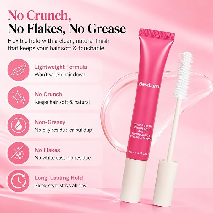 Cactus Fruit 3-in-1 Hair Taming Wand for Flyaways & Frizz – Slick Back Hair Stick with Lightweight Styling Cream, Non-Greasy Hair Mascara for Baby Hair, Edge Control & Smooth Finish, Citrus Scent