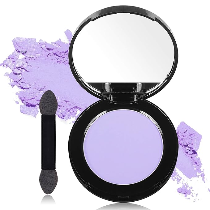 MEICOLY Light Purple Eyeshadow with Mirror,Matte Violet Lavender Eye Shadow Palette,Lilac Purple Powder Makeup for Women and Girls,Eye Makeup Eyelid Color,High Pigment,Long Wearing,Waterproof