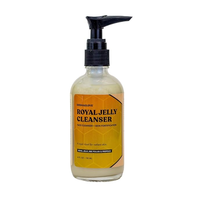 DERMAGLOVE Royal Jelly Cleanser - pH-Balanced Daily Facial Cleanser with Honey & Royal Jelly - 4 Fl Oz (Pack of 1)