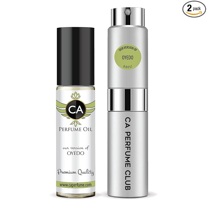 CA Perfume Duo Impression of Oyedo For Women And Men Perfume Layering Set Long Lasting Travel Size EDP + Body Oil Roll-On Bottle 0.27 Fl Oz+0.33 Fl Oz