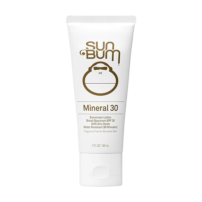 Sun Bum Mineral SPF 30 Sunscreen Body Lotion - NEW FORMULA Broad Spectrum Moisturizing Sunscreen with Vitamin E - Vegan and Hawaii 104 Act Compliant (No Octinoxate & Oxybenzone) - Travel Size - 3 oz