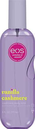 eos Cashmere Body Mist, Vanilla Cashmere, Soft Musk, Cozy Caramel, Hair Mist, Body Spray for Women Moisturizing, Hyaluronic Acid, Vanilla Body Spray, Vegan, Cruelty-free, 6 fl oz