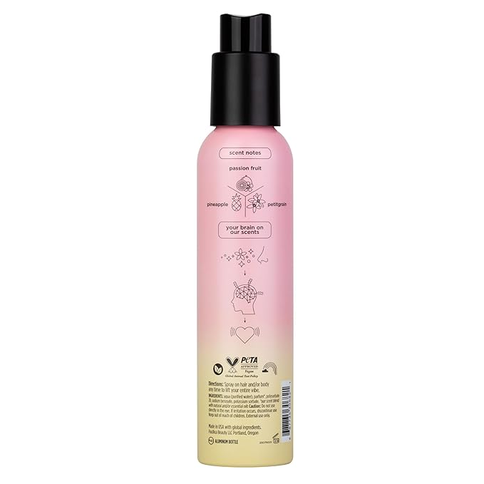 Pacifica Hair Mist Perfume & Full Body Spray for Women - Passion Fruit Body Mist Fragrance w/Pineapple, Orange Blossom, Vanilla, Sandalwood & Bergamot – Alcohol-Free, Vegan & Cruelty-Free, 5 oz