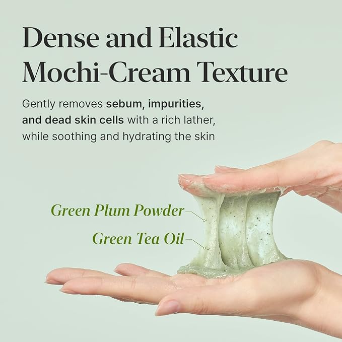 CKD Green Plum AHA·BHA Clay Mask Cleanser - All in One, Korean Face Wash + Makeup Remover + Gentle Scrub with Controls Sebum, Tightens Pores, Removes Blackheads. All Skin Types. 4.58 oz