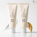 Korean Rice Mineral Sunscreen SPF 50+ Broad Spectrum PA++++ – No White Cast, Fragrance Free, Dewy Finish for All Skin Types, Daily UV Defense & Nourishing Face Protection, 1.7 oz 2-Pack