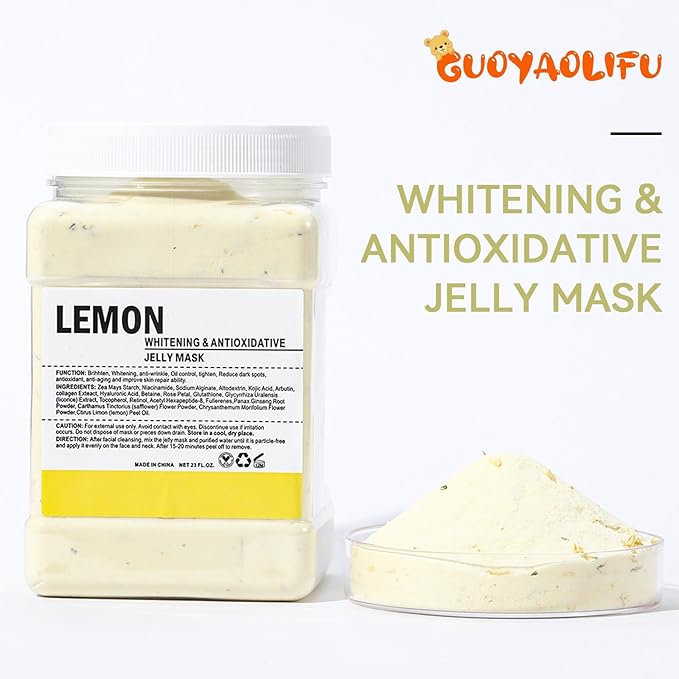 Jelly Masks for Facials Professional,Jelly Face Mask Skincare Hydrating,Jelly Masks Powder for Face Moisturizing,Smoothing,Deep Cleaning,Oil Contral,for All the Skin 23 Fl Oz(Lemon)