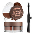 Dual Color Eyebrow Pomade for Women 2-in-1 Waterproof & Sweatproof Brow Gel with Foldable Dual-Ended Brush - Natural Looking, Long Lasting, All-Day Wear for Beginners (Dark Brown+Brow Gel)