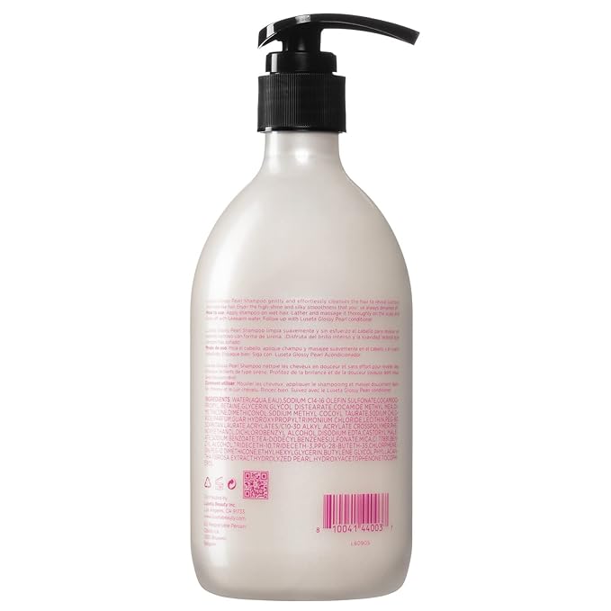 Luseta Glossy Pearl Shampoo for Smoothing and Nourishing Frizzy, Moisturizing Shampoo with Pearl Extract, Awakening shine for Dull hair 16.9 fl.oz.