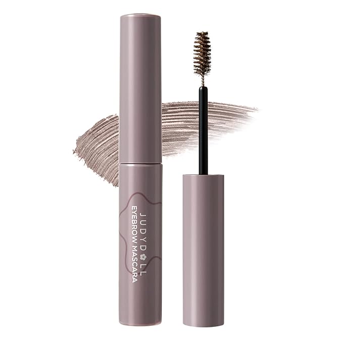 JUDYDOLL 2 IN 1 Eyebrow Mascara，Waterproof Eyebrow Makeup for Natural Feathered Brows，Smooth Clump-Free Formula, Natural, Long-Lasting, for Beginners (04 Drak Brown)