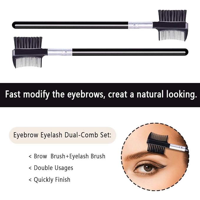 Eyelash Comb and Eyebrow brush, Eyelash Brush Comb Set (5PCS)