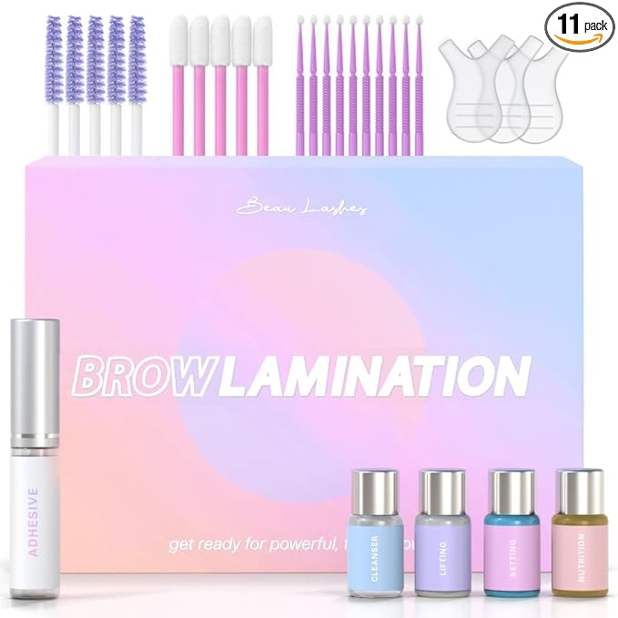 Brow Lamination Kit by Beau | Professional Eyebrow Lamination Kit with Keratin Conditioning | Instant DIY Eye Brow Lift Kit for Fuller, Thicker, Beautiful Brows | Easy to Use & Long Lasting Results
