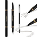 Eyebrow Pen, 2-in-1 Waterproof Eyebrow Pencil with 4 Tip Microblading Brow Pen and Ultra-Precise Brow Pencil, with Dual-ended Eyebrow Brush, Eyebrow Makeup for Natural Looking - Grey