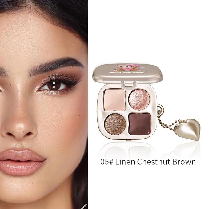 Mivota Professional Eyeshadow Palette, Nude Taupe and Brown Neutral Shades, Velvety Matte and Satin Shimmer Finishes, High Pigment Blendable Colors, Waterproof Long-Lasting Eye Palette, 05, 4 Colors