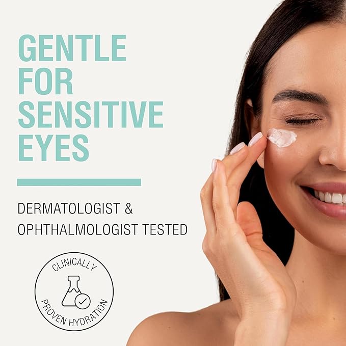 NOVEHA Hydrating Eye Cream for Sensitive Skin (30 ml), Eye Moisturizer for Dry Eyelids & Under Eyes, Vegan Ceramide Eyelid Cream, Anti-Aging Eye Cream for Fine Lines & Puffiness, Fragrance-Free - 1 oz