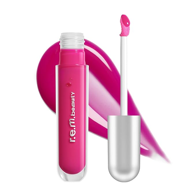 r.e.m. beauty by ariana grande | Essential Drip Glossy Balm in Strawberry Soda | High Shine Nourishing Lip Balm | Hydrating Hyaluronic Acid | Smooth Glossy Finish | High Shine, Nourishing, Hyaluronic Acid, Smooth Glossy Finish