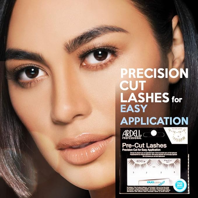 Ardell Pre-Cut False Lashes 901 with Free Duo Adhesive, 4 Packs