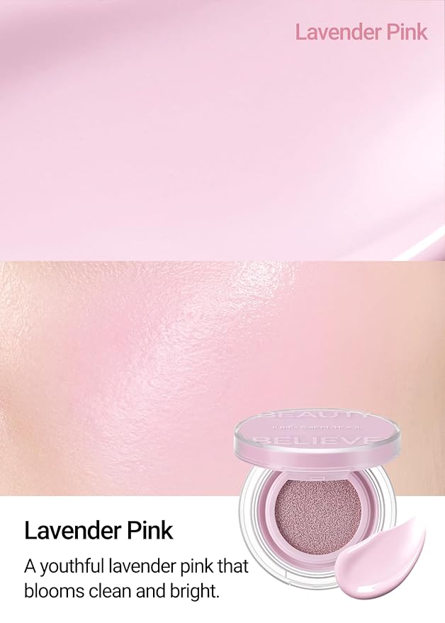 JUNG SAEM MOOL Artist Cushion Blush | Easy to Blend with Puff, Buildable Liquid Blush for Cheeks with a Natural & Dewy Finish, Korean Makeup (Dewy | Lavender Pink)