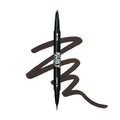Ruby Kisses Go Brow Microblading Eyebrow Pen, Waterproof Eyebrow Pencil for Women, Dual-Ended Liquid Tattoo Brow Pencil with 4-Fork & Precise Brush Tip for Natural Hair-Like Strokes (Black Brown)