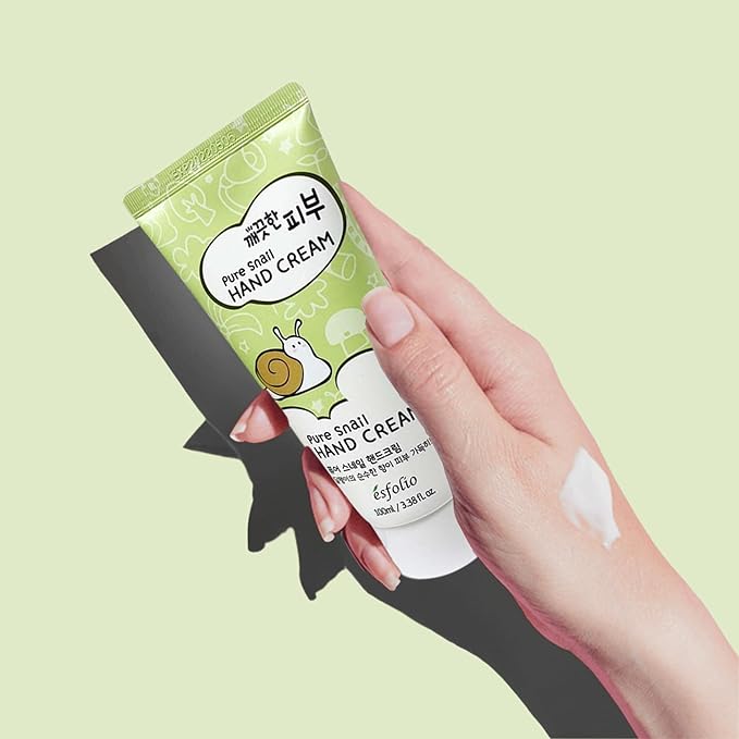 esfolio Pure Skin Snail Hand Cream – Deep Moisturizing & Restoring Hand Lotion with Snail Mucin, Hydrating & Nourishing for Dry Skin – Non-Greasy, Fast Absorbing (3.38 OZ/100ML)