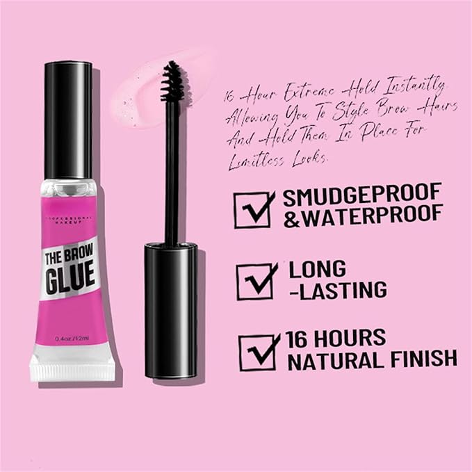 Waterproof Clear Eyebrow Gel Set, Fast Eyebrow Shaping,Long Lasting Transfer-Proof Extreme Hold Brow Glue (Transparent-2pcs 00#)