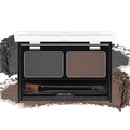 Eyebrow Powder Dark Brown Black Kit,Eye Brow Powder for Women with Double-ended Eyebrow Brush,Long-Lasting Waterproof Two Colors Brow Filler Get Full Defined Natural Brows,Brown Eyebrow Powder Makeup