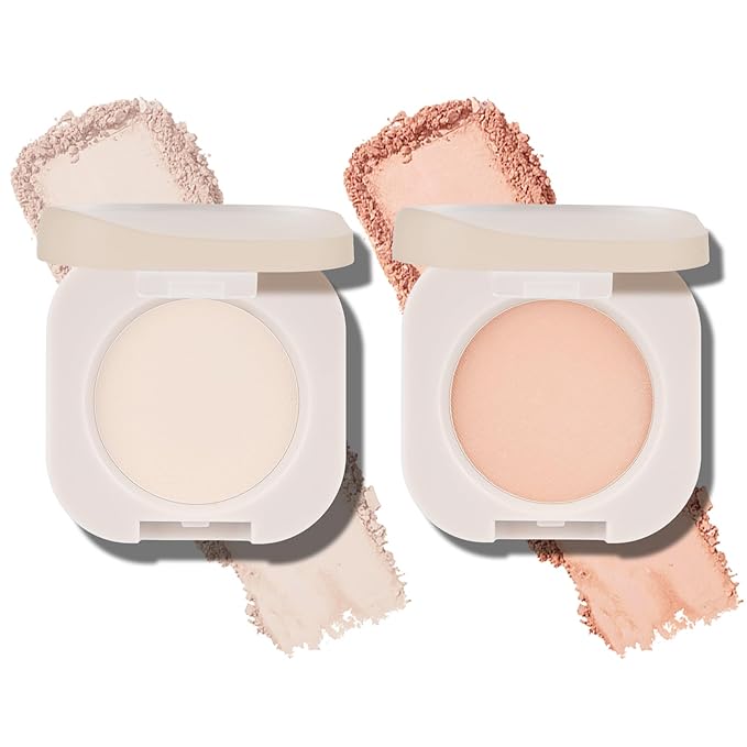 KYDA 2 Colors Single Matte Eyeshadow, Off White Vanilla + Warm Peach, Ultra-fine Lightweight Powder, Daily Matte Pressed Eyeshadow, Moonlight & Autumn Apricot
