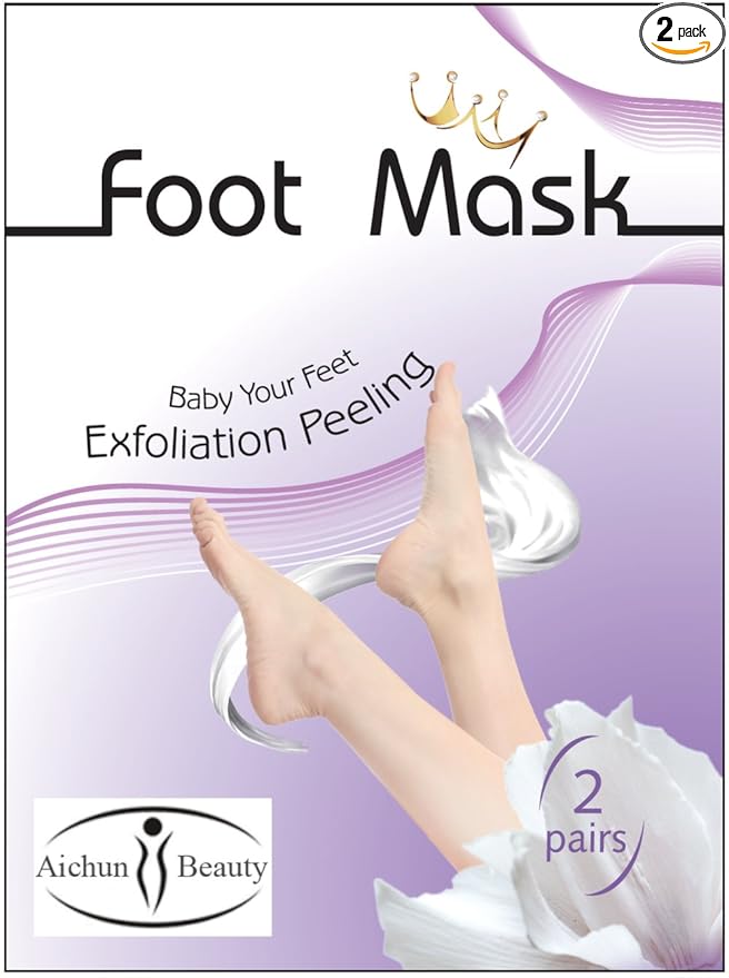 AICHUN BEAUTY Foot Peel Mask 2 Pack, Peeling Away Calluses and Dead Skin cells, Make Your Feet Baby Soft, Exfoliating Foot Mask, Repair Rough Heels, Get Silky Soft Feet (2 PAIR in 1 PACK)