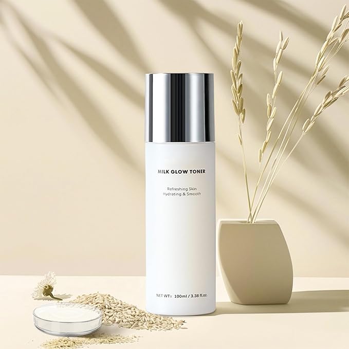 Milk Skin Toner, Deep Moisturizing Refreshing Skin Soothing Milky with Rice Bran Extract, Centella Asiatica Extract, Glow Milk Toner for Fresh, Cooling, Soothing, Makeup Prep Spray