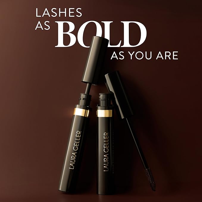 LAURA GELLER NEW YORK Kajal Longwear Mascara – Black and Brown Duo – Volumizing, Lengthening, & Defining Mascara - Buildable, Smudge‑Proof & Flake‑Proof Wear