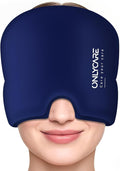 ONLYCARE Migraine Relief Cap, Upgraded Odorless Headache Relief Cap Mask Products, 360° Gel Surround Cooling Ice Pack Mask Head Wrap for Tension, Migraine, Sinus, Stress, Headaches, Hangover, Blue