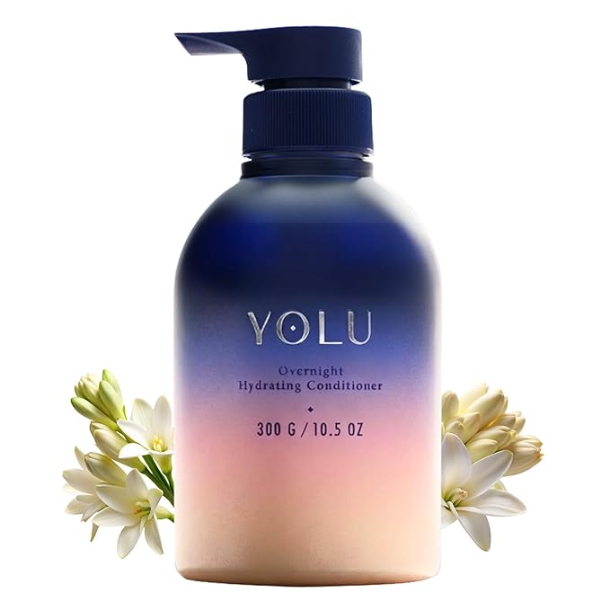 YOLU - Deep Conditioner for Damaged Hair - Japanese Overnight Hydrating Conditioner - Frizz Control Detangler with Tuberose - Fragrance of Neroli & Jasmine - 10.5 oz