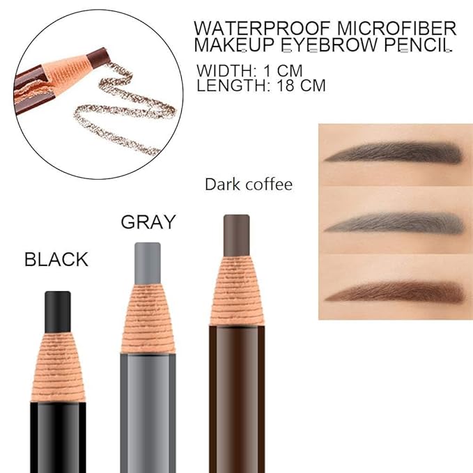 Long-lasting Waterproof Eyebrow Pencil with Pull Cord - Perfect for Marking, Filling, and Outlining - Tattoo Makeup for Waterproof and Durable Permanent Eyebrow Liners (Dark Brown)