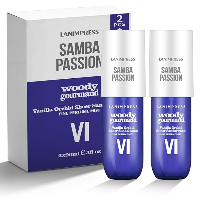 2 Pack 6 fl oz Hair Mist and Body Spray for Women（Eau De Parfum）,Woody Gourmand Perfume No.6，With Notes of Vanlla Orchid,Sheer Sandal wood