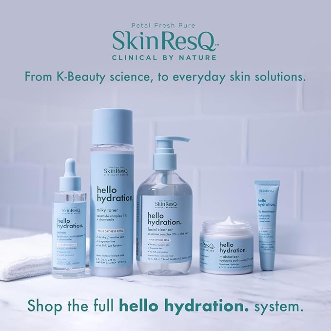 Skin ResQ by Petal Fresh Hello Hydration Cleanser, Daily Gentle Foaming Facial Cleanser with 2% Squalane Complex and Aloe Vera, Fragrance Free Hydrating Face Wash for Dry Sensitive Skin, 10 oz