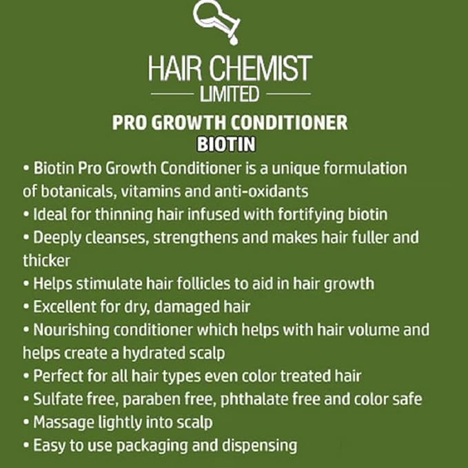 Hair Chemist Biotin Pro-Growth Shampoo & Conditioner 2-PC Gift Set - Includes 33.8oz Shampoo & 33.8oz Conditioner