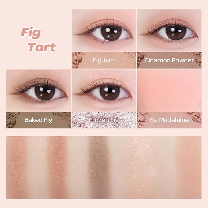 I'M MEME Mini 2-in-1 Palette - Multi Cube 08 Fig Tart | Portable, Versatile, 4 Eye-shadows and 1 Blush, Soft Touch, Suitable For Daily Blending, Long Wear Blendable, Pearly Finish, 0.27 Oz