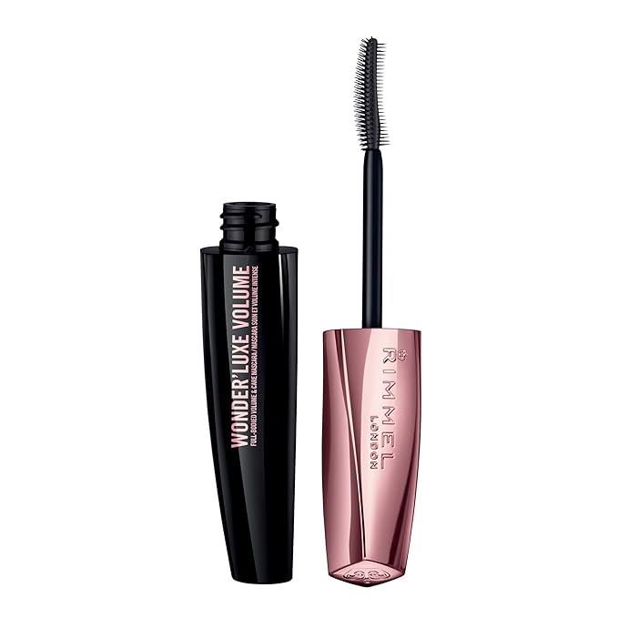 Rimmel London Wonder'Luxe Volume Mascara, Long-Wearing, Volumizing, Smudge-Proof, 001, Black, 0.08oz